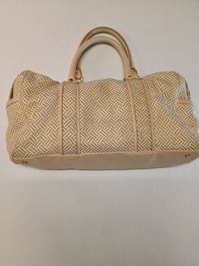 Tory Burch Vintage Woven Beige Weekend Duffel Bag - Unbranded